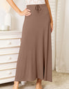 Double Take Full Size Soft Rayon Drawstring Waist Maxi Skirt
