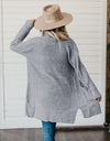 High-Low Open Front Cardigan with Pockets