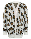Leopard Open Front Dropped Shoulder Cardigan