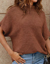 Mock Neck Short Sleeve Sweater