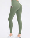 Wide Waistband Slim Fit Long Sports Pants with Pocket