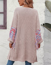 Fringe Sleeve Dropped Shoulder Cardigan