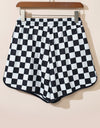 Drawstring Checkered Shorts with Pockets