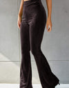 Ribbed High Waist Flare Pants
