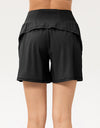 Pocketed Elastic Waist Active Shorts
