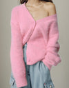 Button Up Dropped Shoulder Cardigan