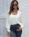 Bat Sleeve Open Front Short Cardigan
