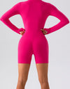 Half Zip Long Sleeve Active Romper