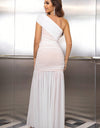 One-Shoulder Ruched Maxi Dress