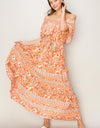 HYFVE Floral Off-Shoulder Tie Front Maxi Dress