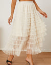Ruched High Waist Tiered Skirt