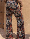 Plus Size Printed Wide Leg Long Pants