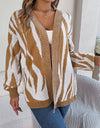 Open Front Animal Print Cardigan