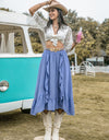 High Waist Ruffle Trim Skirt