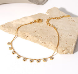 Zircon 18K Gold-Plated Stainless Steel Bracelet