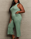 HEYSON Don't Get It Twisted Full Size Rib Knit Jumpsuit