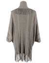 Fringe Detail Open Front Poncho