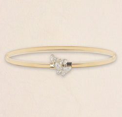 Rhinestone Butterfly Elastic Metal Belt