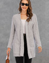 Pocketed Open Front Long Sleeve Cardigan