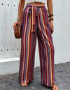 Tied Geometric Wide Leg Pants