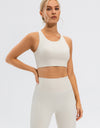 Round Neck Cutout Cropped Active Tank