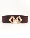 Geometric Buckle Elastic Wide Belt