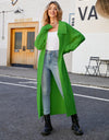 Full Size Collared Open Front Duster Cardigan