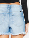 Kancan High Waist Frayed Denim Shorts