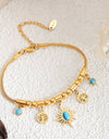 Gold-Plated Titanium Steel Charm Bracelet