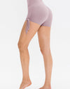 Drawstring Wide Waistband Side Tie Sports Shorts