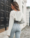 Ribbed Exposed Seam Long Sleeve Cardigan