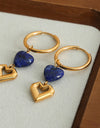 Heart Shape Lapis Lazuli Dangle Earrings