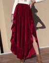Slit Ruffled Wide Leg Pants