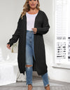 Plus Size Open Front Long Sleeve Cardigan