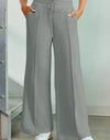 Drawstring Wide Leg Pants with Pockets