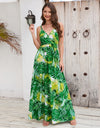 Printed Surplice Spaghetti Strap Dress