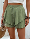 Tied Layered High Waist Shorts