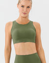 Round Neck Wide Strap Active Bra