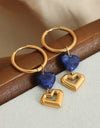 Heart Shape Lapis Lazuli Dangle Earrings