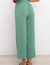 Drawstring Paperbag Waist Wide Leg Pants