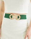 Geometric Buckle Elastic Wide Belt