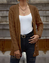 Cable-Knit Button Down Cardigan
