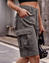 Denim Cargo Shorts with Pockets