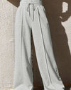 Drawstring Wide Leg Pants with Pockets