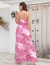 Printed Surplice Spaghetti Strap Dress