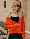 Dropped Shoulder Button Up Cardigan
