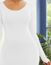Round Neck Long Sleeve Maxi Wrap Dress