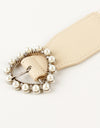 Pearl Heart Buckle Elastic Belt
