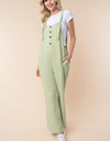 White Birch Texture Sleeveless Wide Leg Jumpsuit