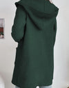 Ribbed Open Front Hooded Cardigan with Pockets